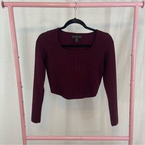 House Of Harlow 1960 Long Sleeve Crop Corset Top Shirt Size M